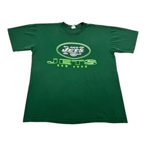 Vintage 90's New York Jets T Shirt Mens XL Green NFL Football True Fan Tee